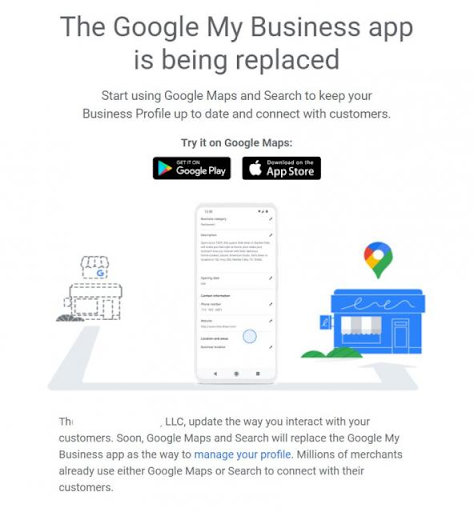 Google My Business app gaat weg